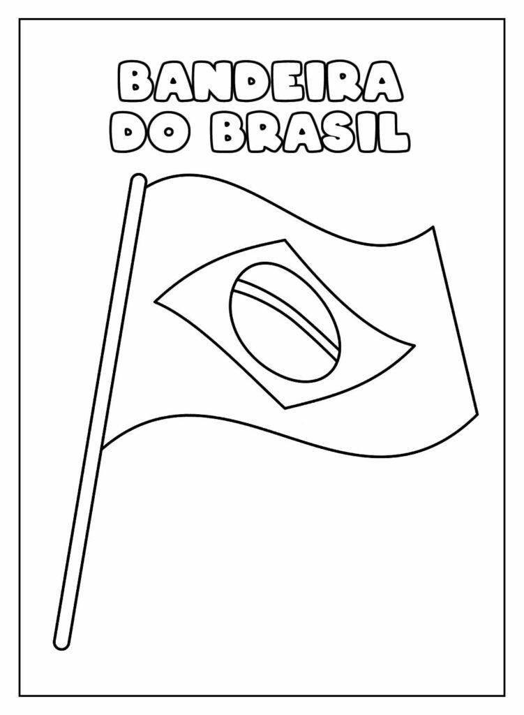 Bandeira do Brasil para imprimir - Bora Colorir