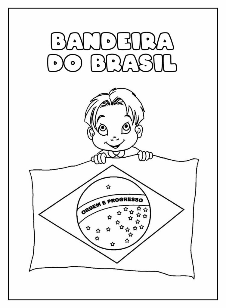 Desenhos da Bandeira do Brasil para colorir - Bora Colorir