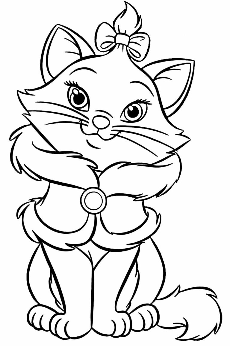Desenhos da Gatinha Marie para colorir - Bora Colorir