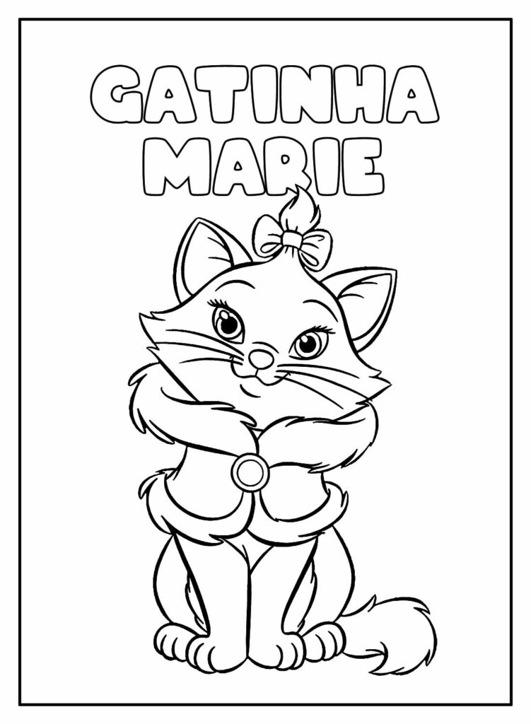 Divirta-se com a Gatinha Marie: Desenhos para Imprimir e Colorir