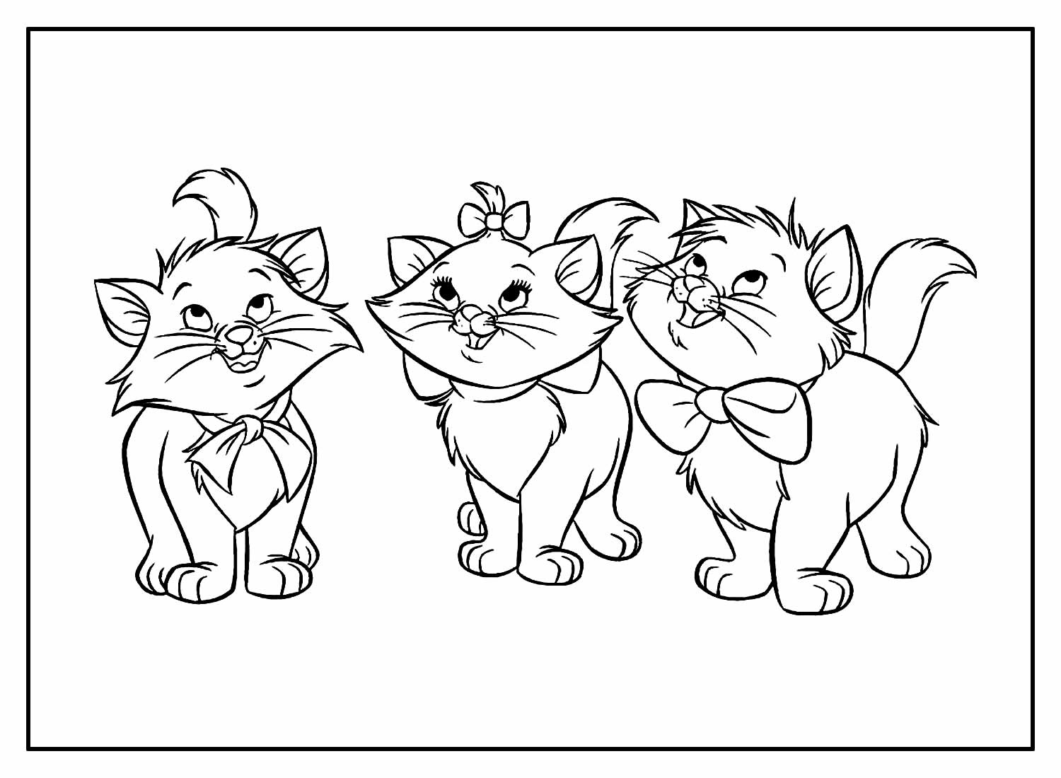 Desenhos da Gatinha Marie para colorir - Bora Colorir