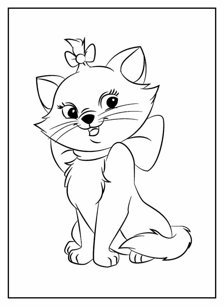 Desenhos da Gatinha Marie para colorir - Bora Colorir