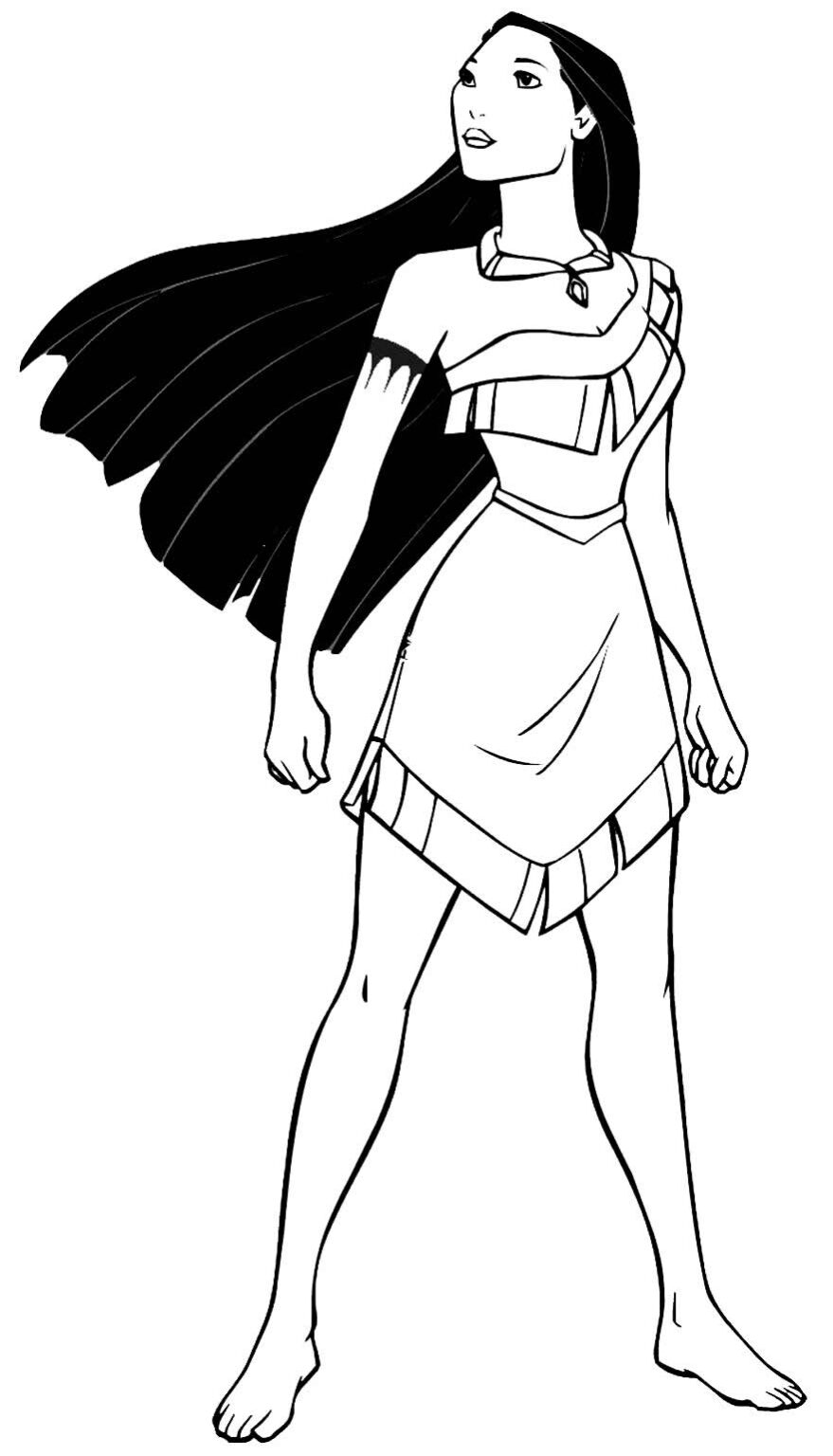 Desenhos da Pocahontas para colorir - Bora Colorir