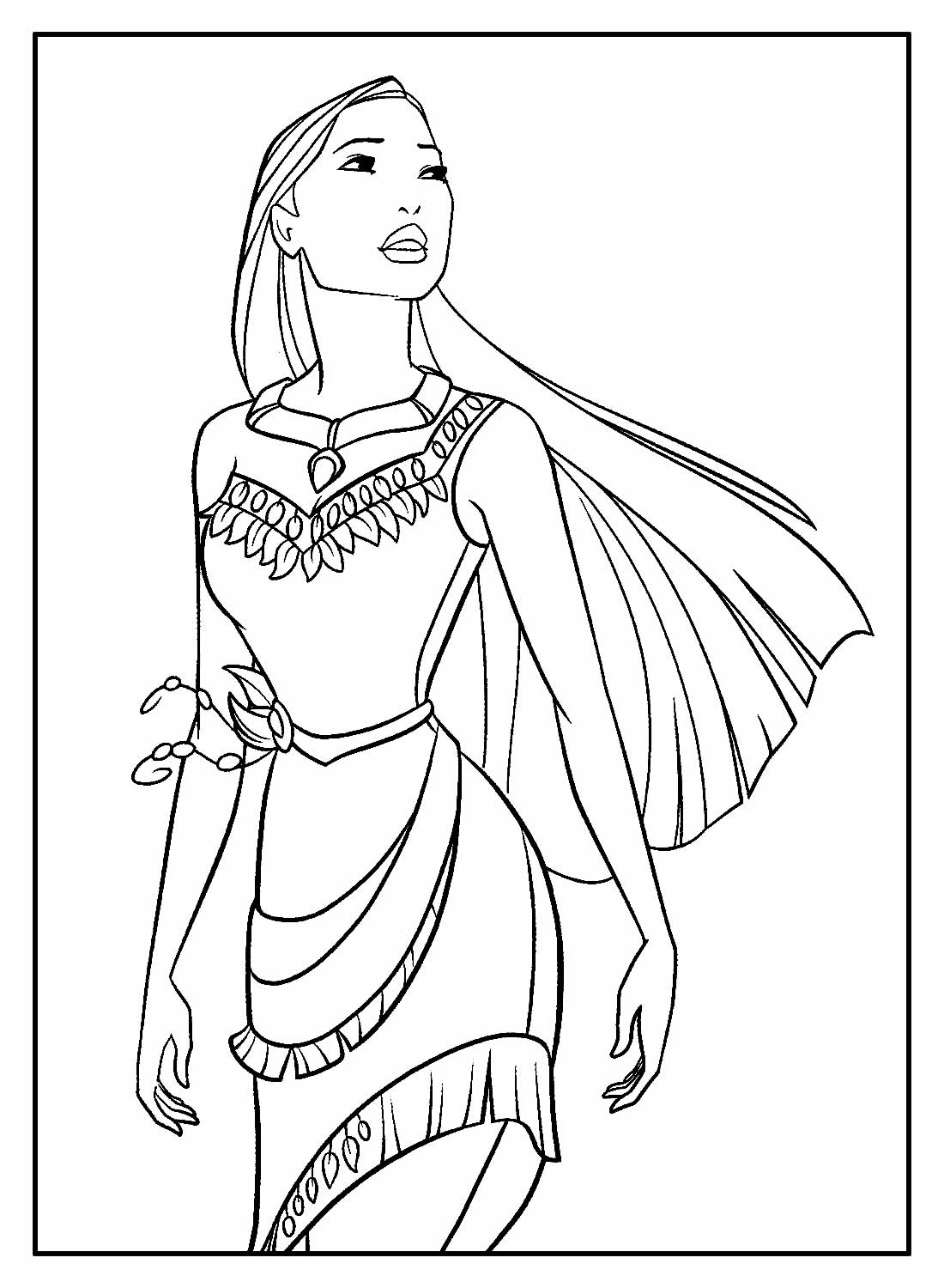 Desenhos da Pocahontas para colorir - Bora Colorir