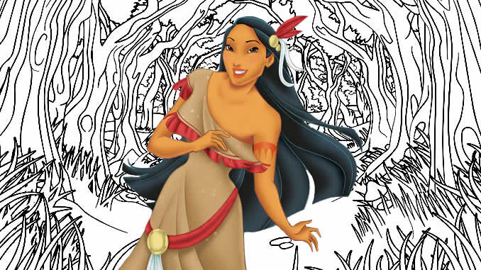 Desenho Pocahontas Colorir
