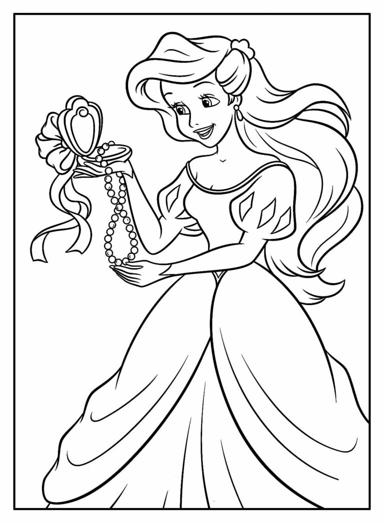 Desenhos da Princesa Ariel para colorir - Bora Colorir
