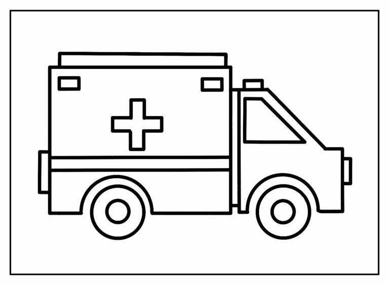 Desenhos de Ambulância para colorir - Bora Colorir