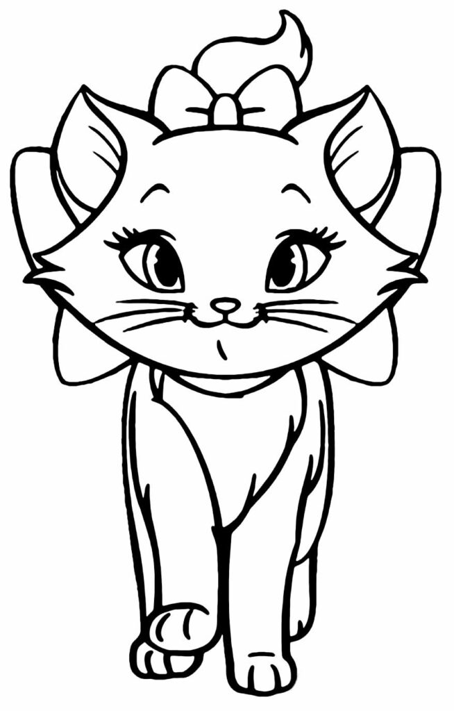 Desenho da Gatinha Marie para colorir