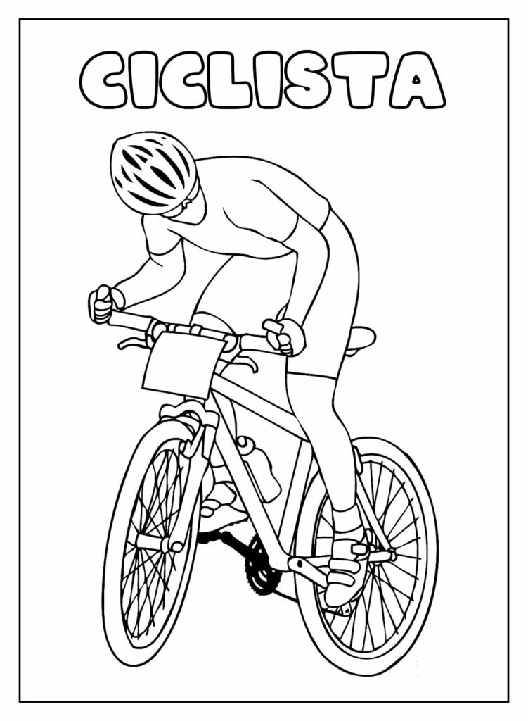 Desenho Educativo de Ciclista