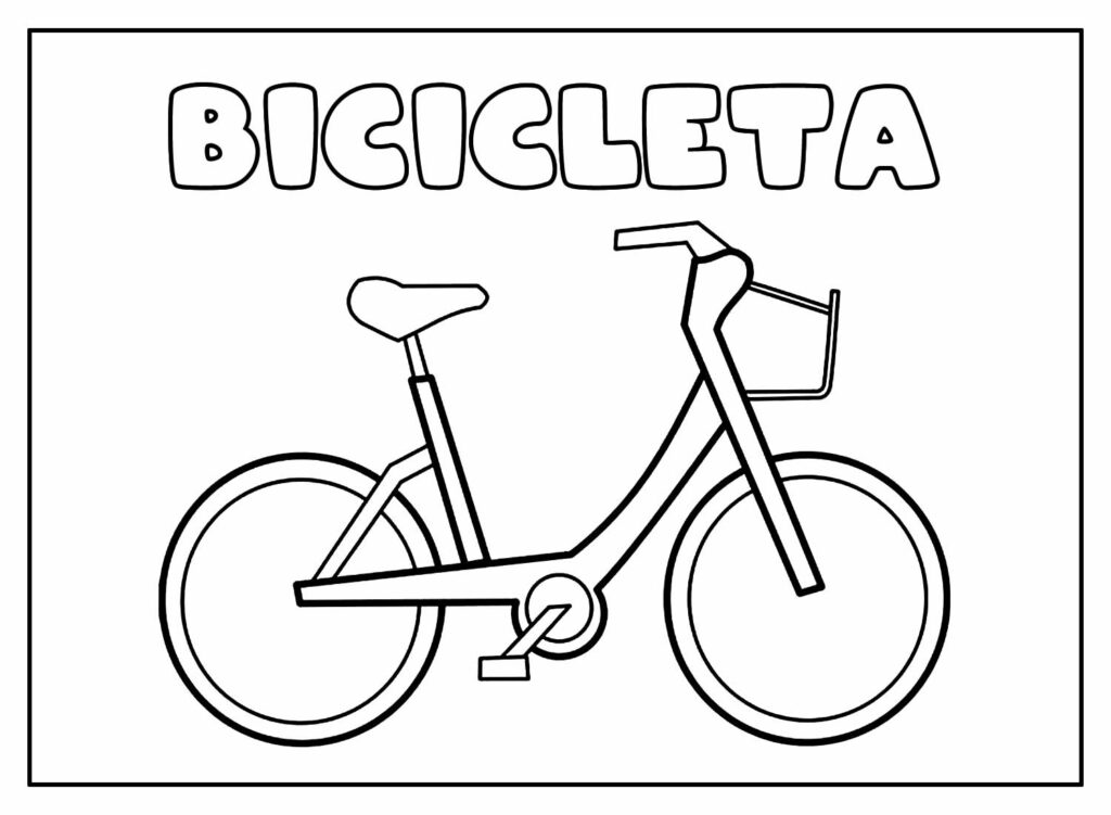 Desenho Educativo de Bicicleta para colorir