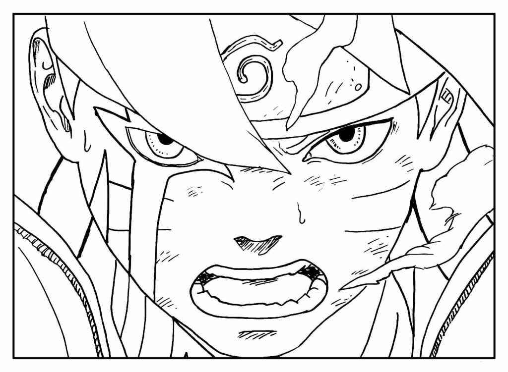 Boruto com espada para colorir