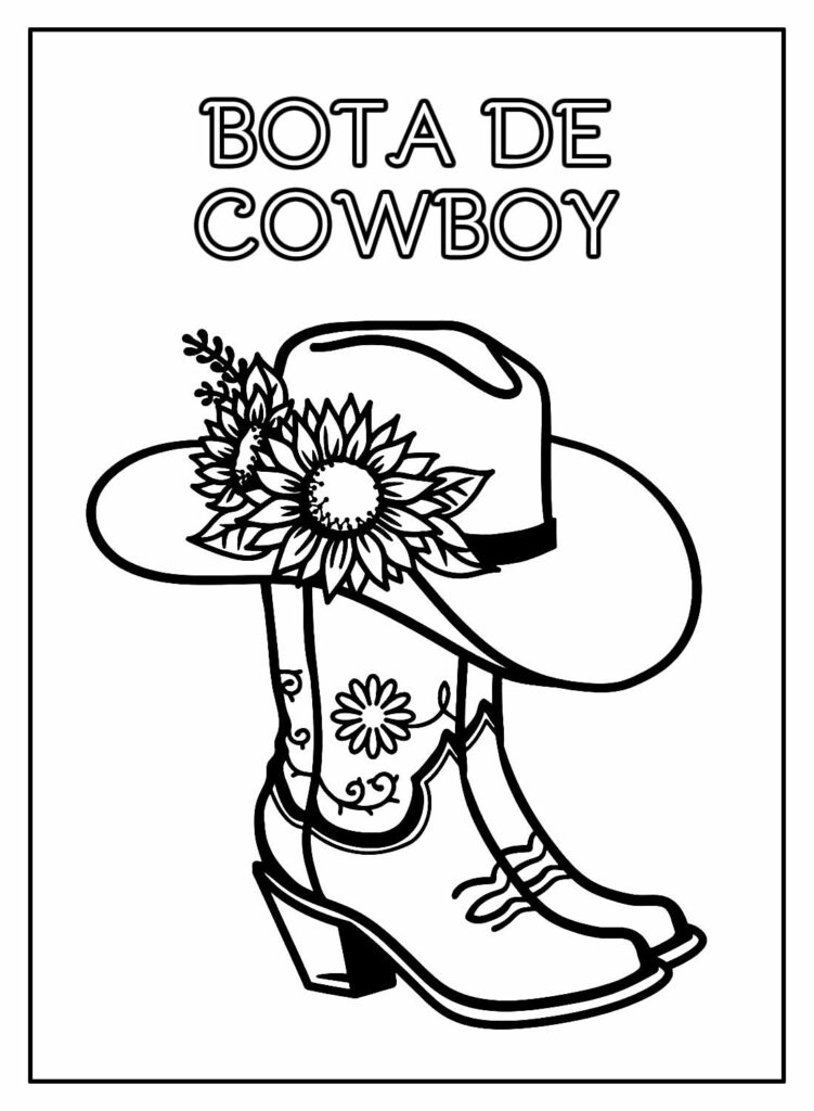 Bota de Cowboy para colorir