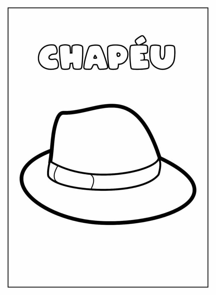Desenho Educativo de Chapéu