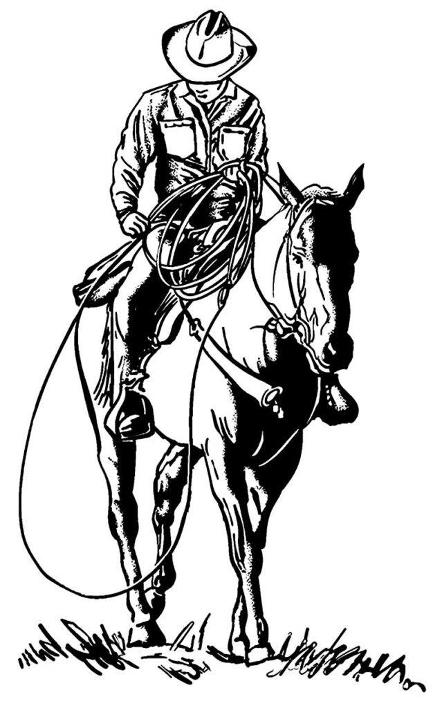 Desenho de Cowboy para pintar e colorir