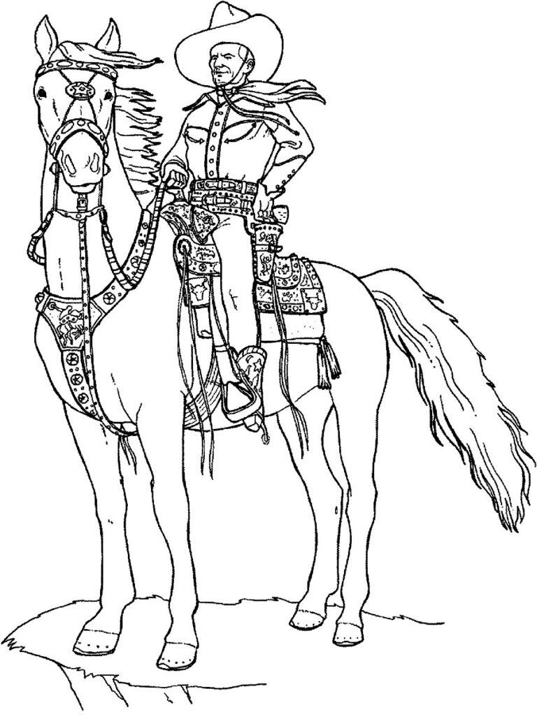 Desenhos de Cowboy para colorir - Bora Colorir
