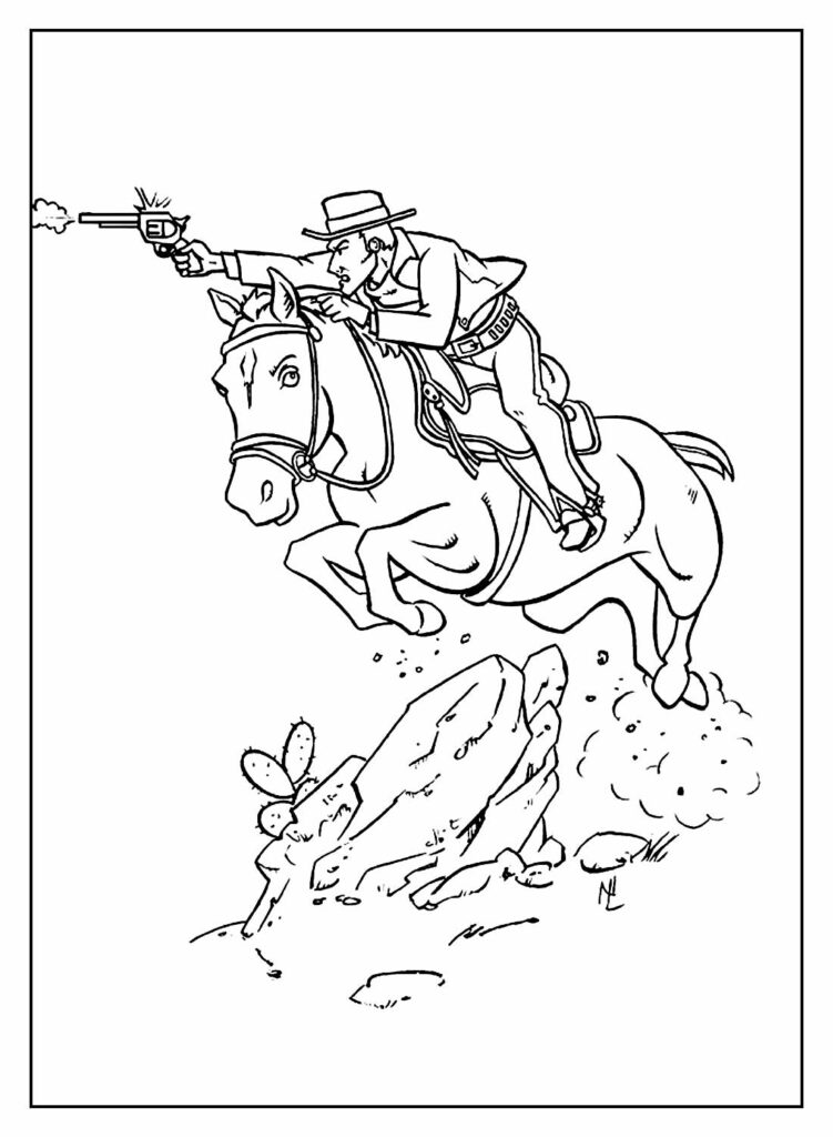 Cowboy - Desenho para colorir
