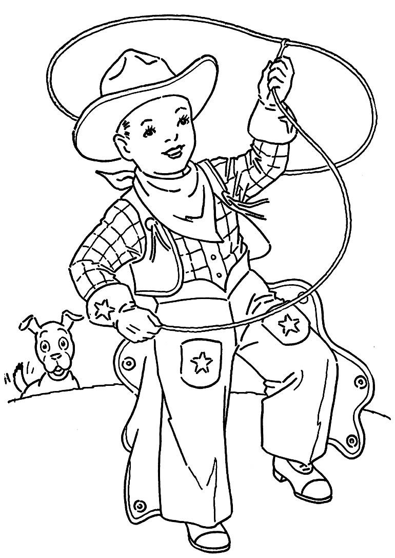 Desenhos de Cowboy para colorir - Bora Colorir