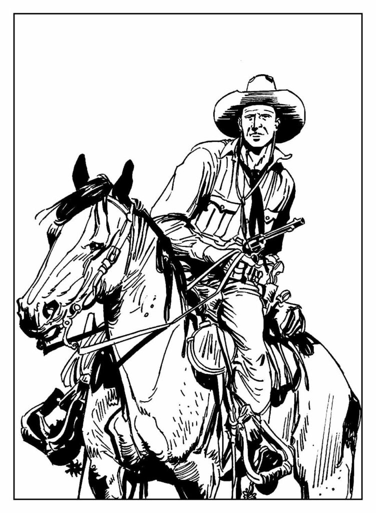 Desenho de Cowboy para colorir