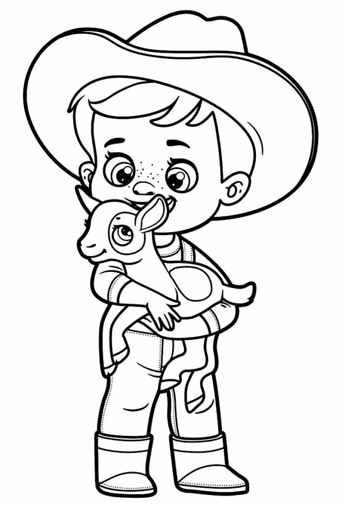 Desenho de Menino Cowboy para colorir