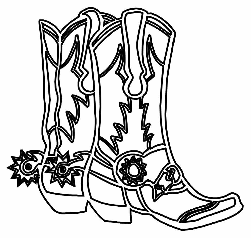 Desenho de Botas de Cowboy para pintar