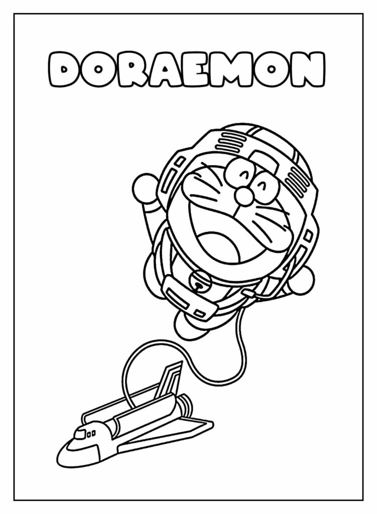 Desenho Educativo de Doraemon para colorir