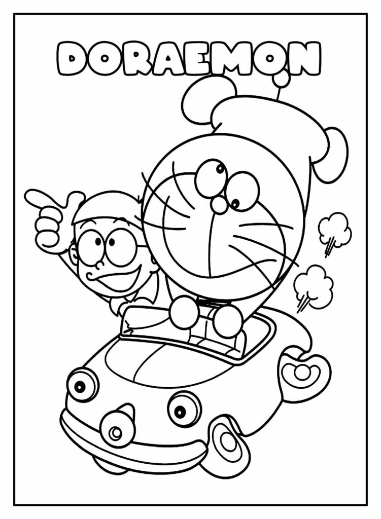 Desenho Educativo do Doraemon para colorir