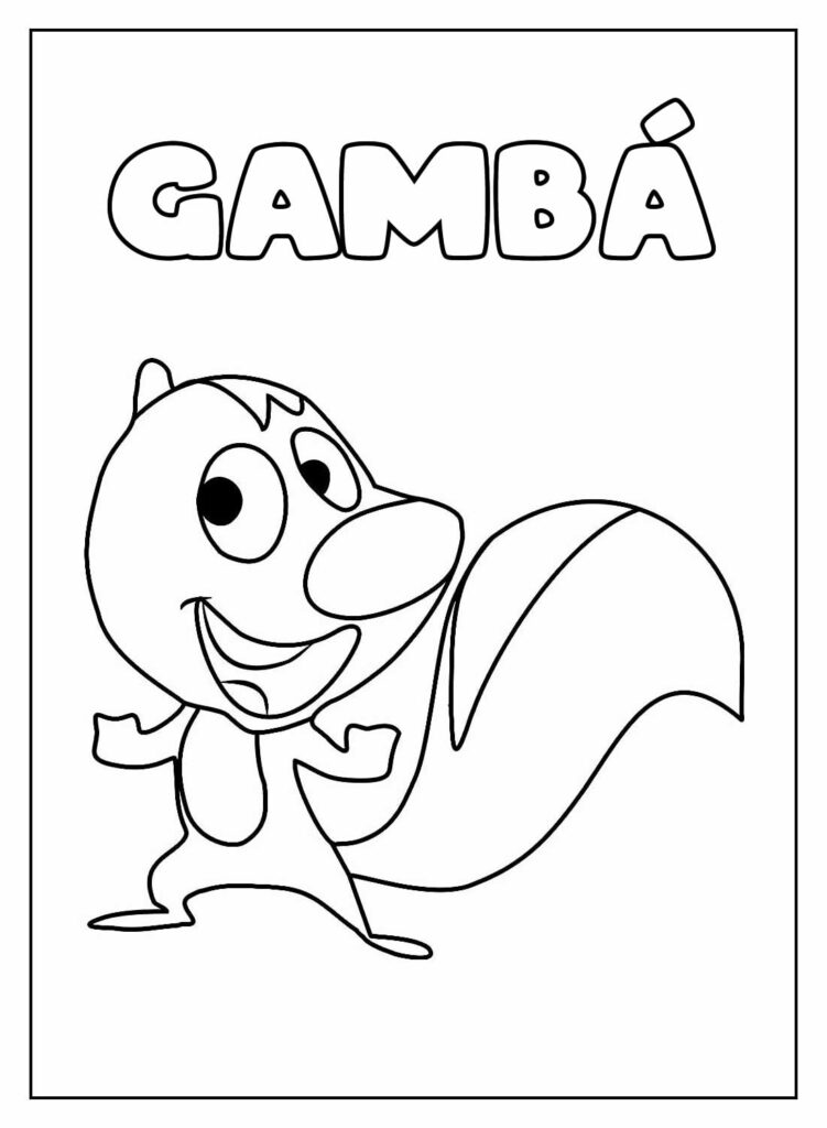 Desenho Educativo de Gambá para colorir