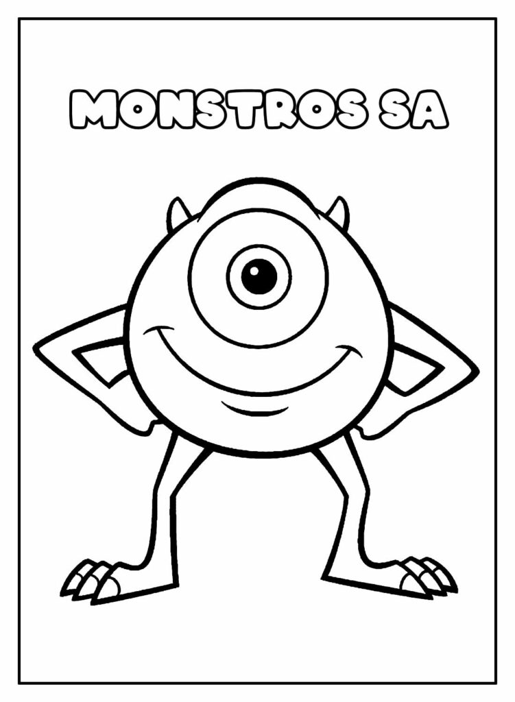 Desenho Educativo de Monstros SA para colorir