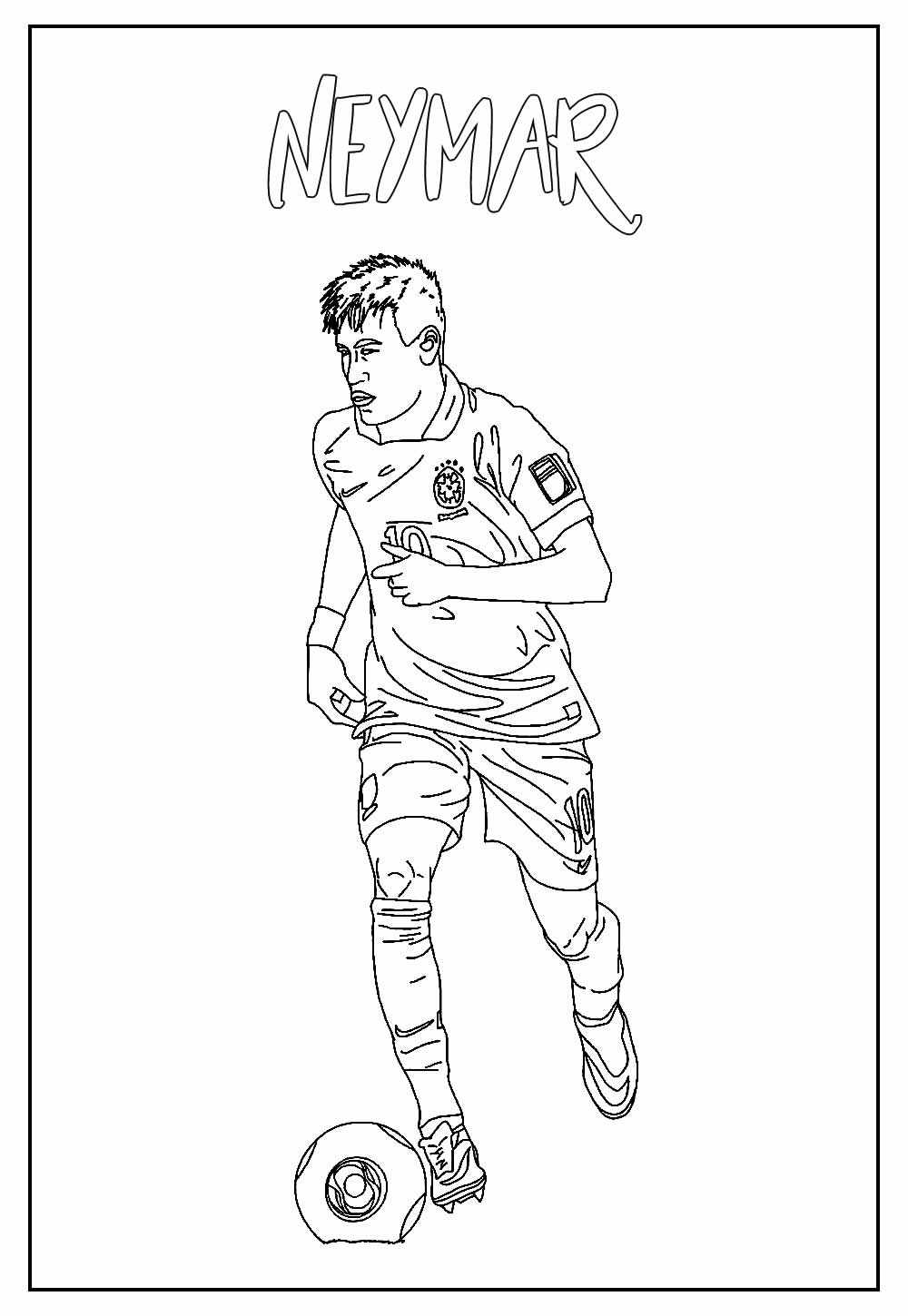 Desenho de Neymar para imprimir e colorir
