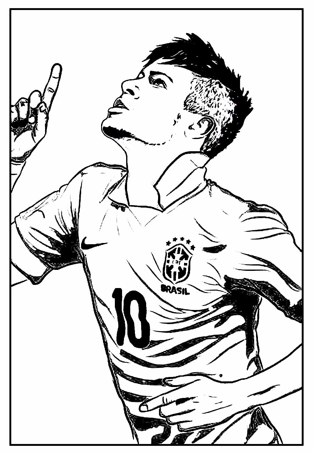 Desenhos de Neymar para colorir - Bora Colorir