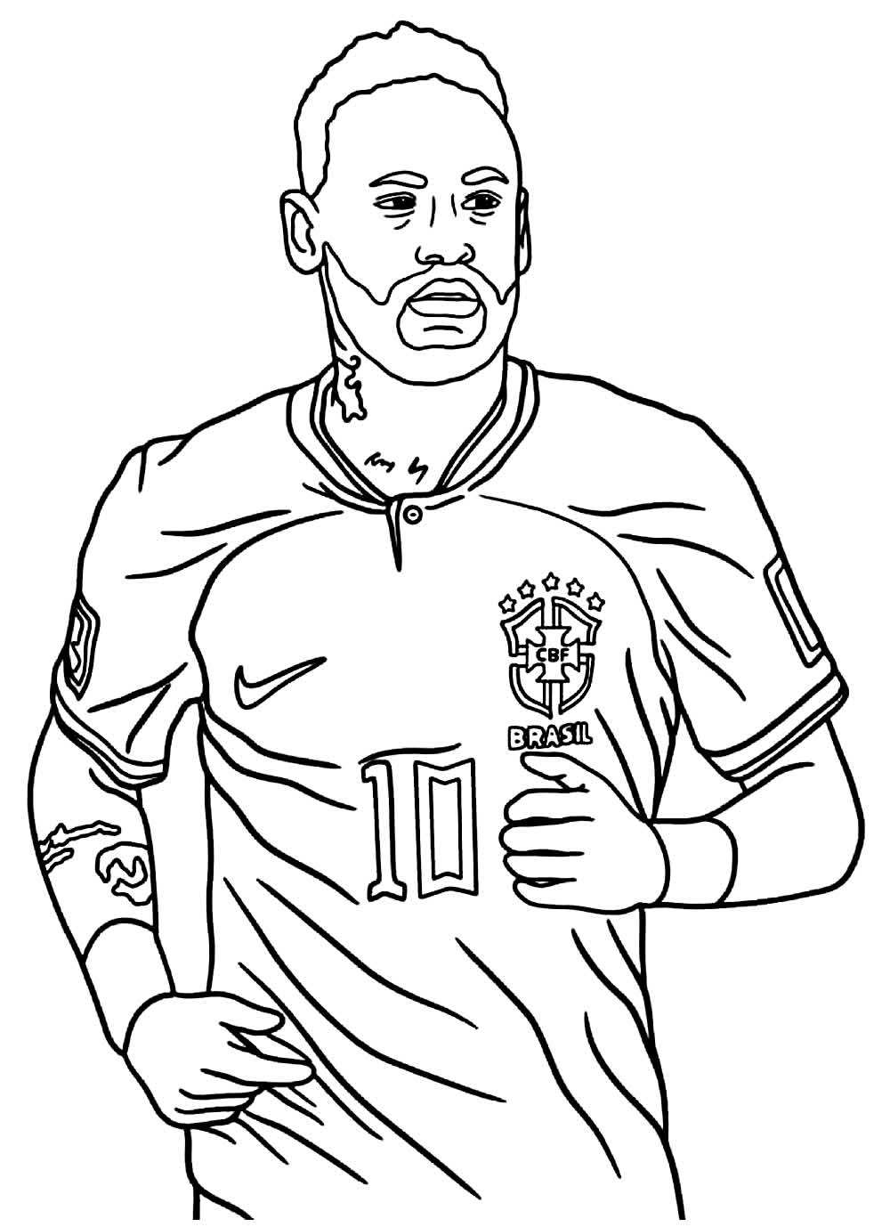 desenhos-do-neymar-para-pintar-camisa-10 - Desenho Básico