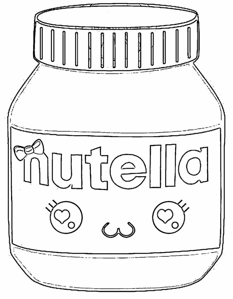 Desenhos de Nutella para colorir - Bora Colorir