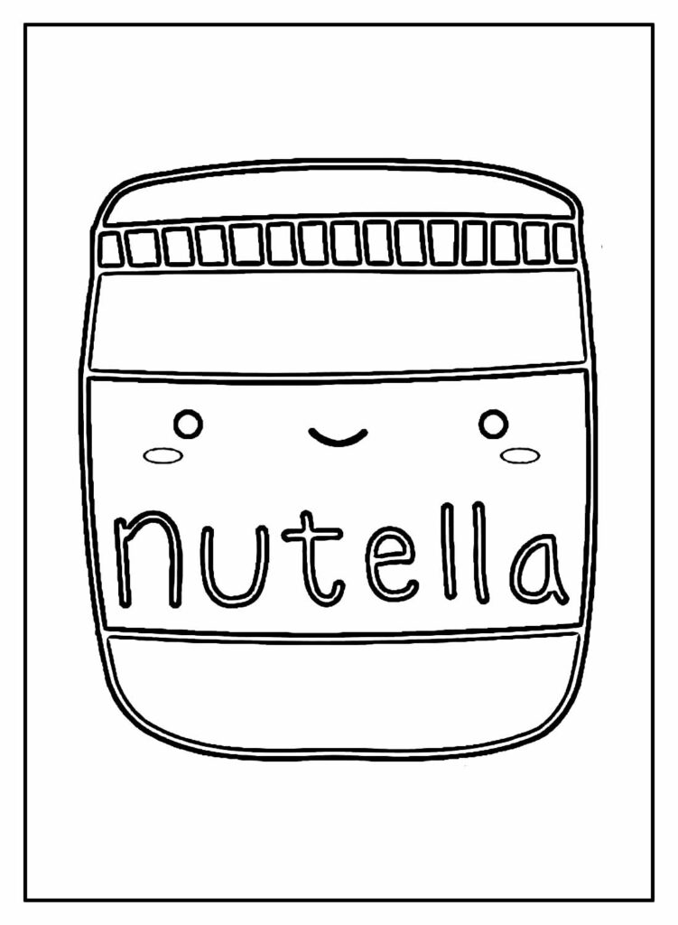 Desenho com Nutella para colorir