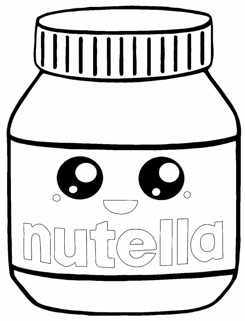 Desenho de Nutella para colorir
