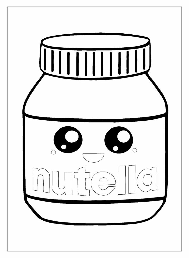 Como Desenhar um pote de nutella kawaii