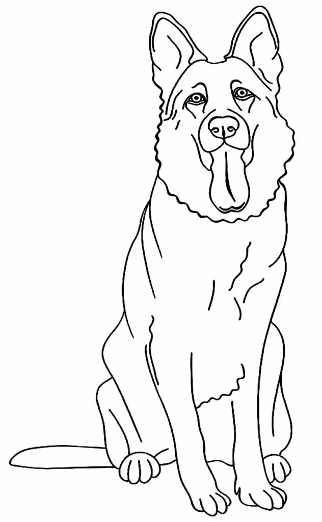 Desenho de Cachorro Pastor Alemão