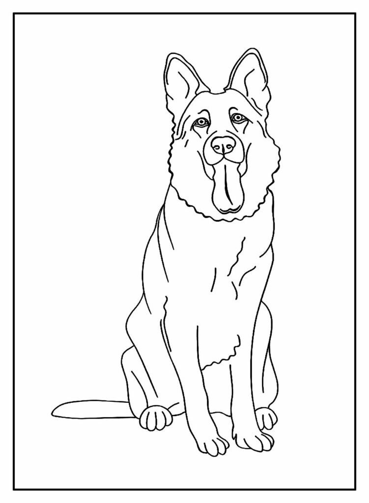 Desenho de Cachorro Pastor Alemão para colorir