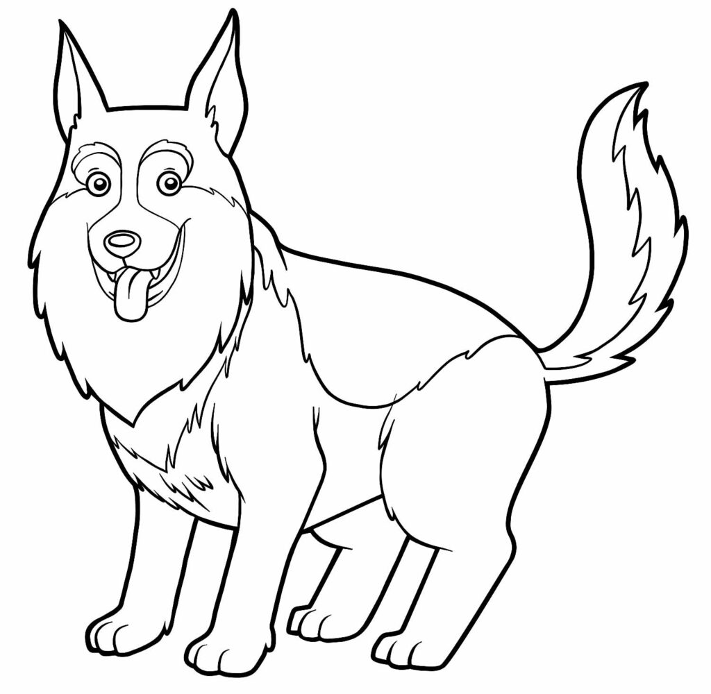 Desenho de Cachorro Pastor Alemão para colorir