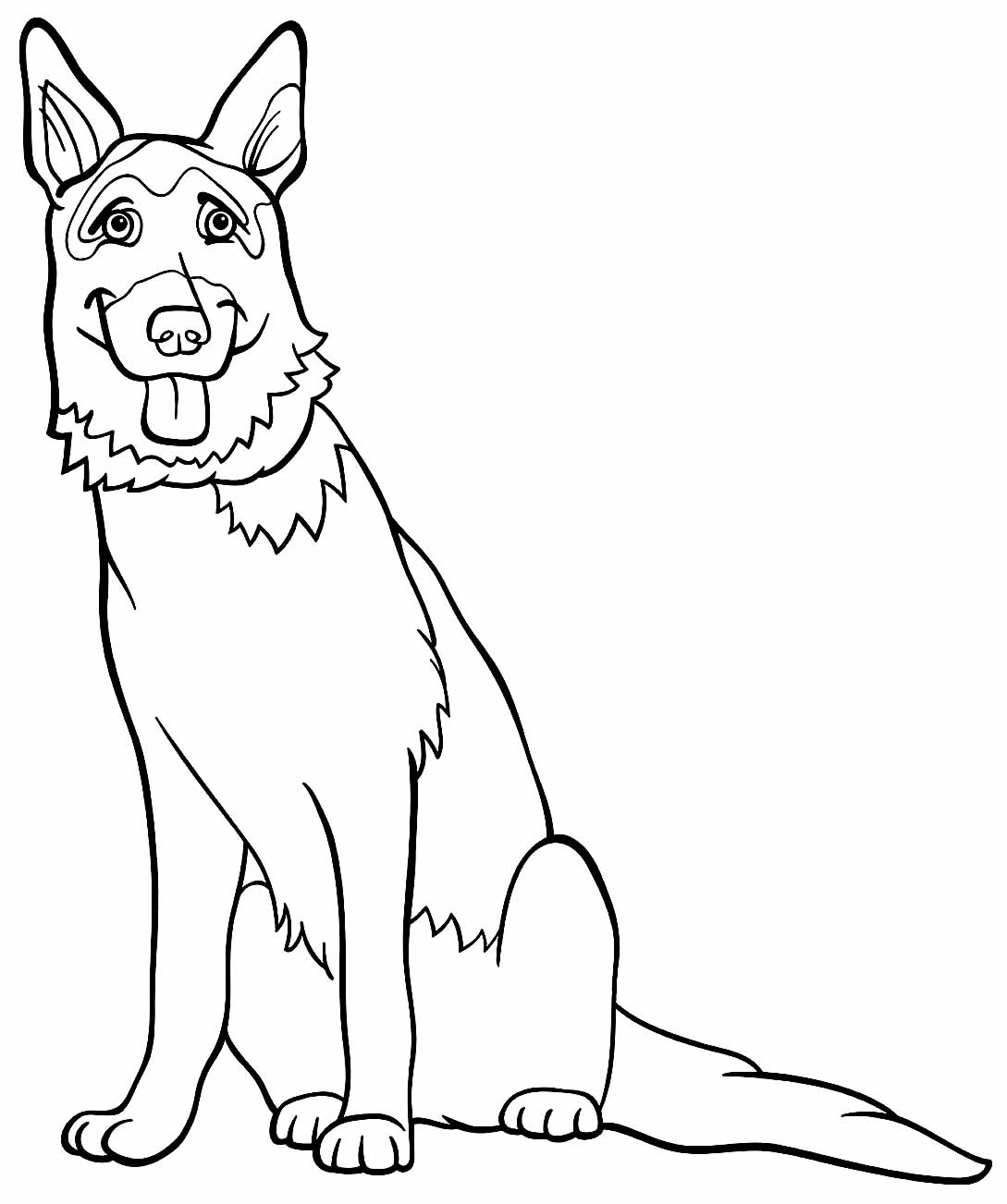 Desenhos de Pastor Alemão para colorir - Bora Colorir
