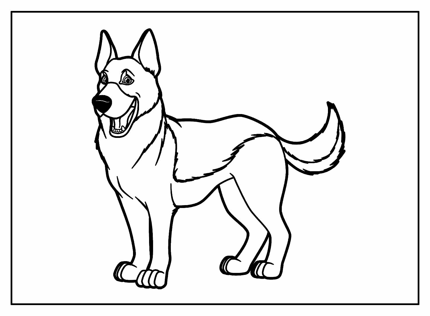 Desenhos de Pastor Alemão para colorir - Bora Colorir