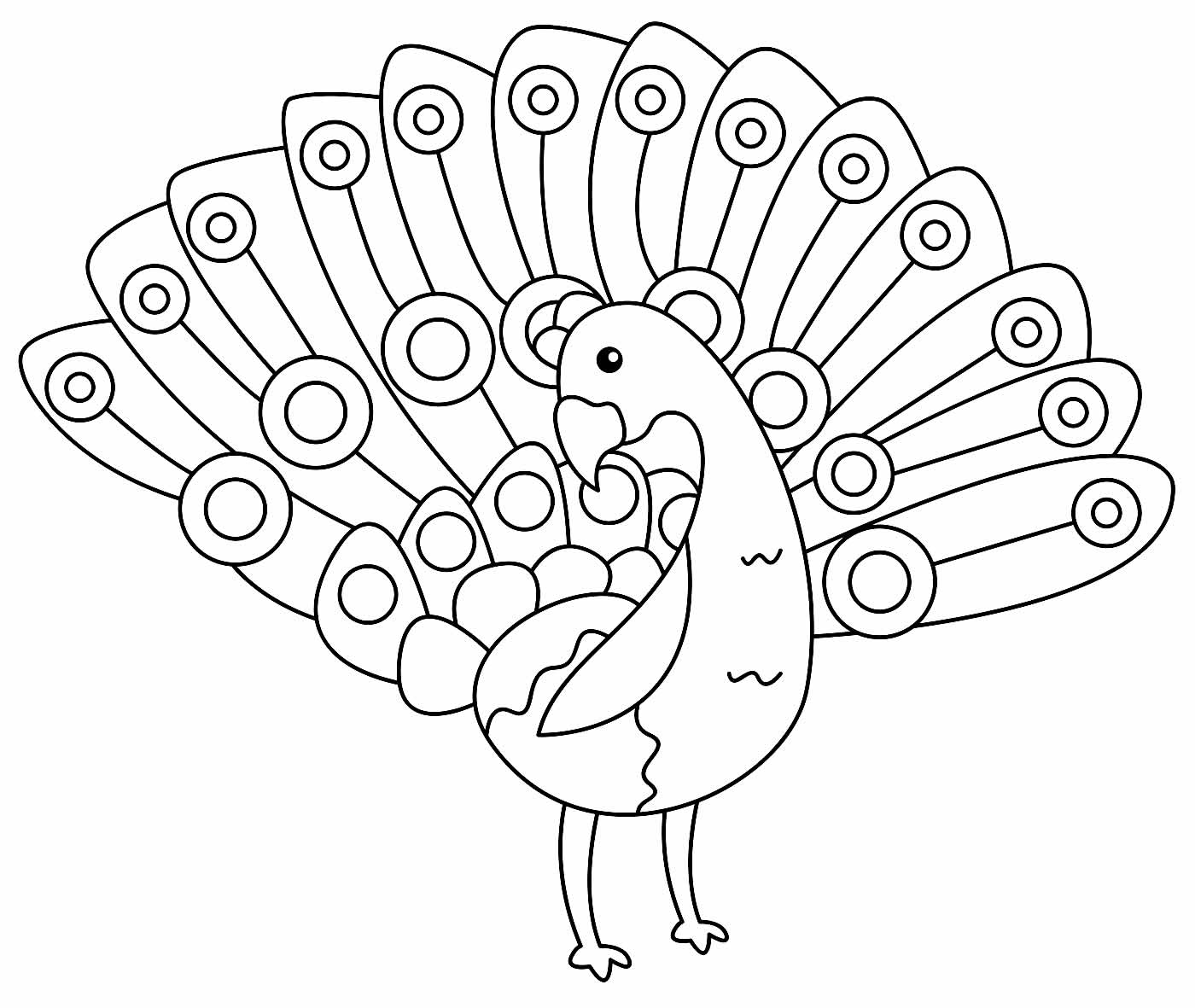 Desenhos de Pavão para colorir - Bora Colorir