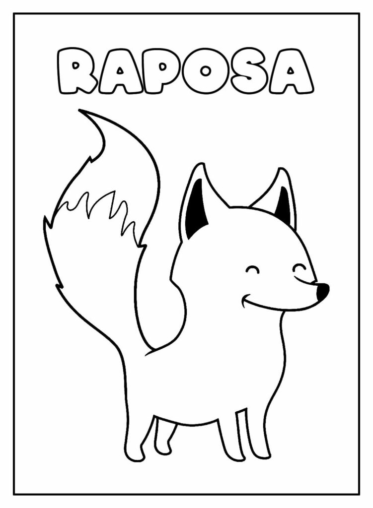 Desenhos de raposas fofas para colorir para crianças