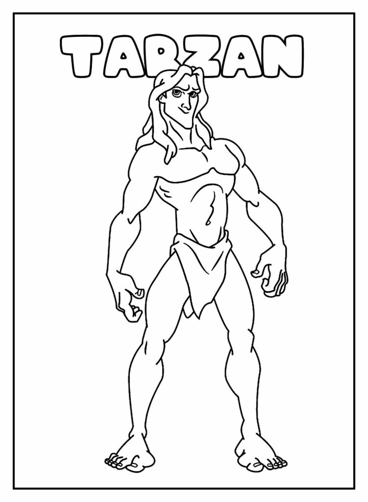Desenho Educativo de Tarzan para colorir