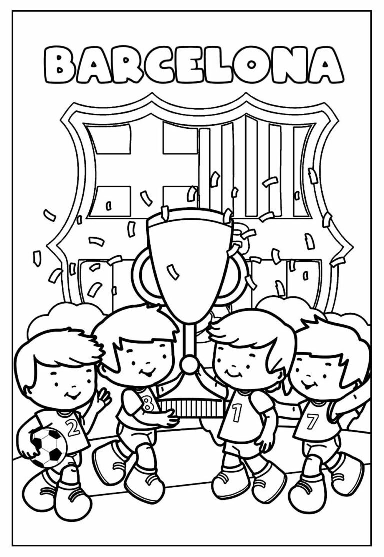 Desenhos do Barcelona para colorir - Bora Colorir