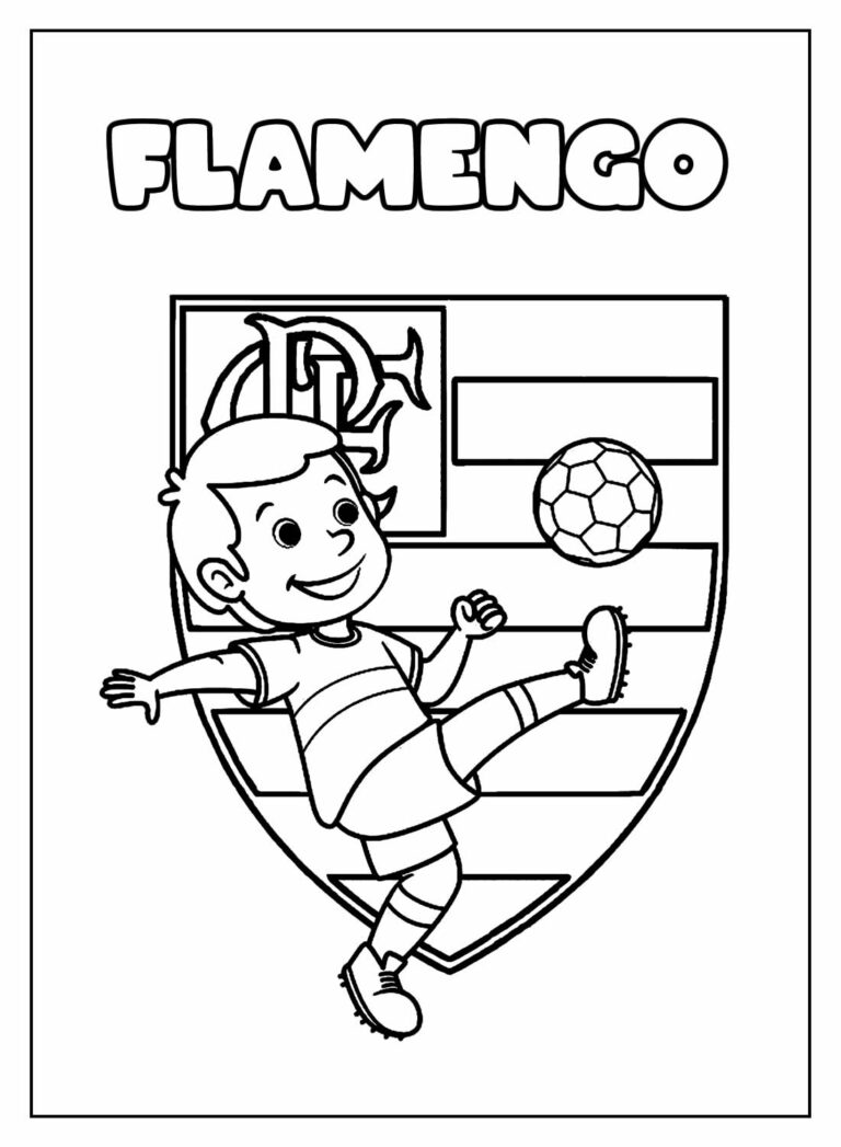 Desenhos do Flamengo para colorir - Bora Colorir