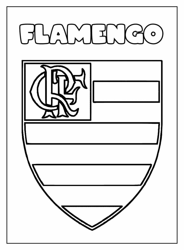 Desenhos do Flamengo para colorir - Bora Colorir