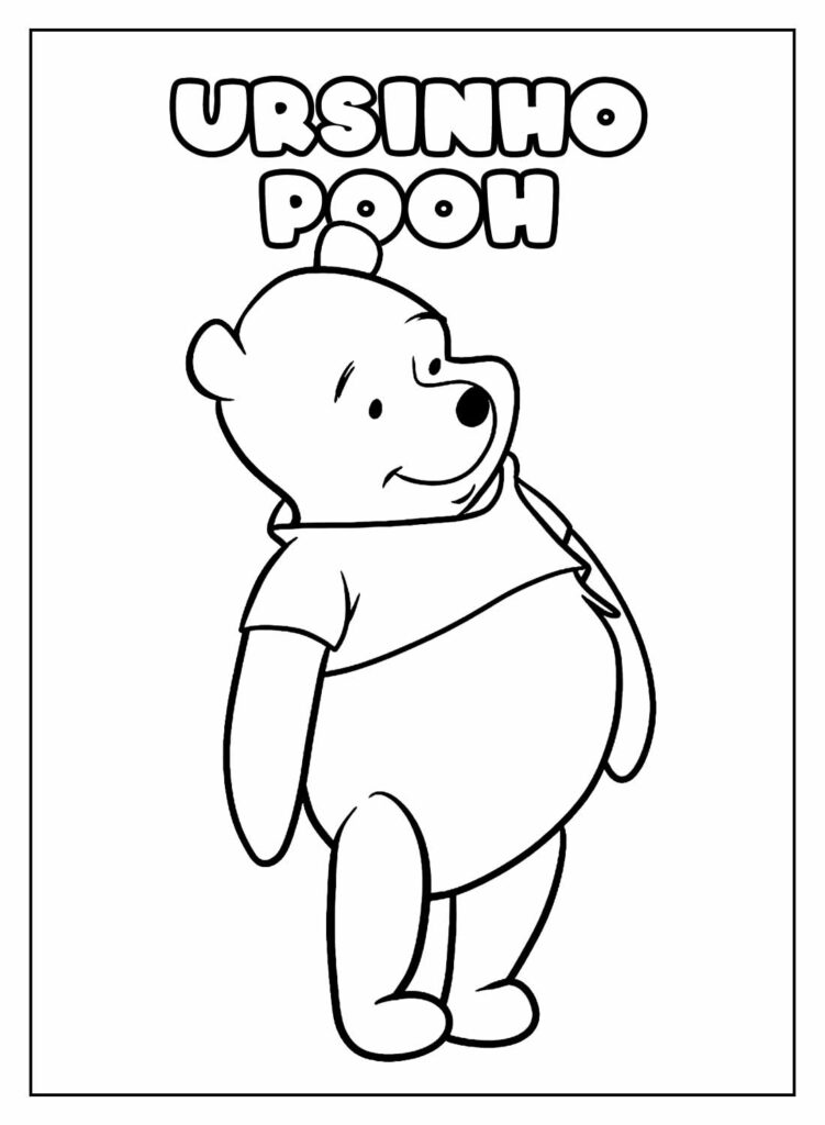 Desenho Educativo para colorir do Ursinho Pooh