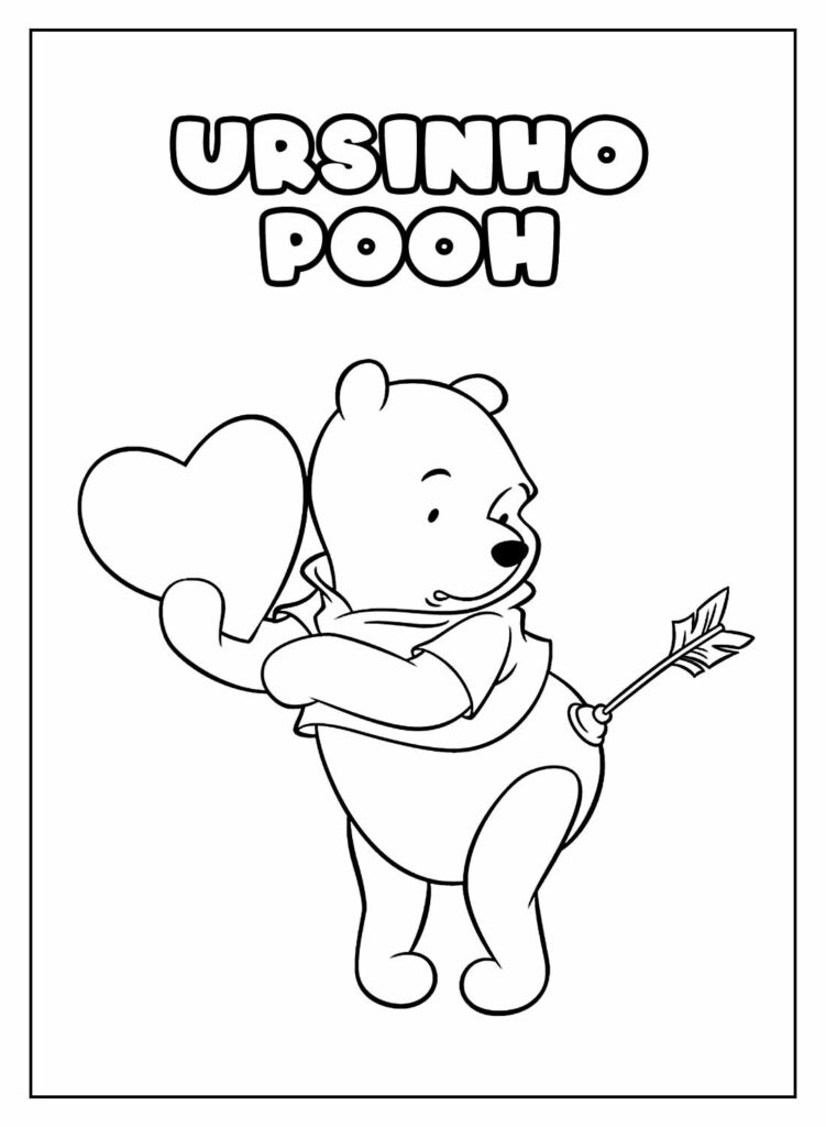 Desenho Educativo para colorir do Ursinho Pooh