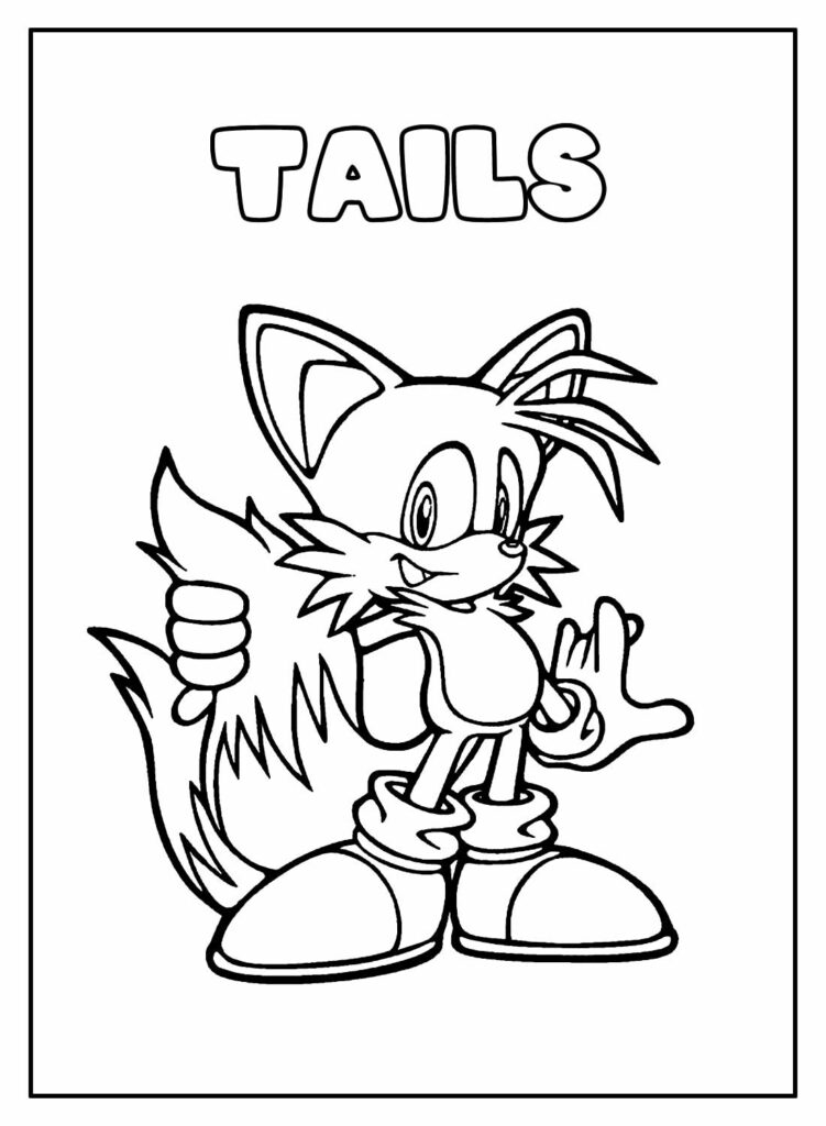 Imagens Educativas de Sonic para colorir - Tails