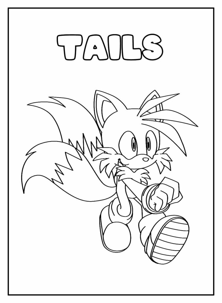 Imagens Educativas de Sonic para colorir - Tails